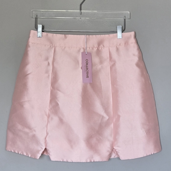 NWT Collective The Label Petal Pink Satin Mini Skirt US 10 - Picture 2 of 13